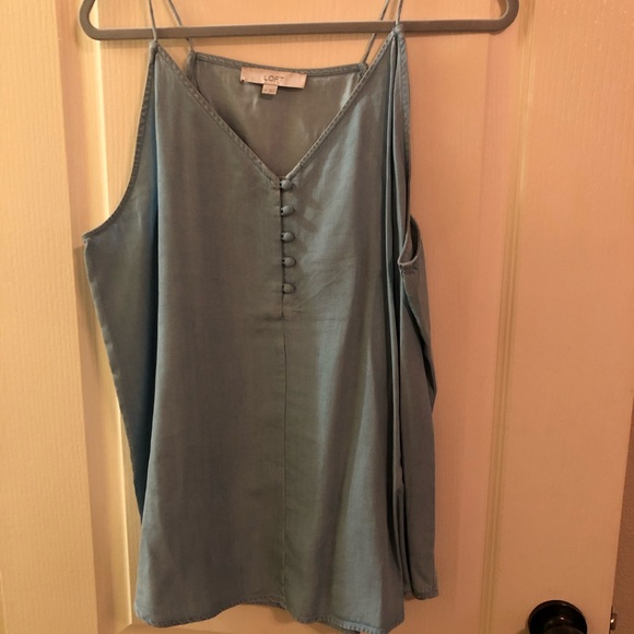 Loft spaghetti strap chambray top. - Picture 1 of 3